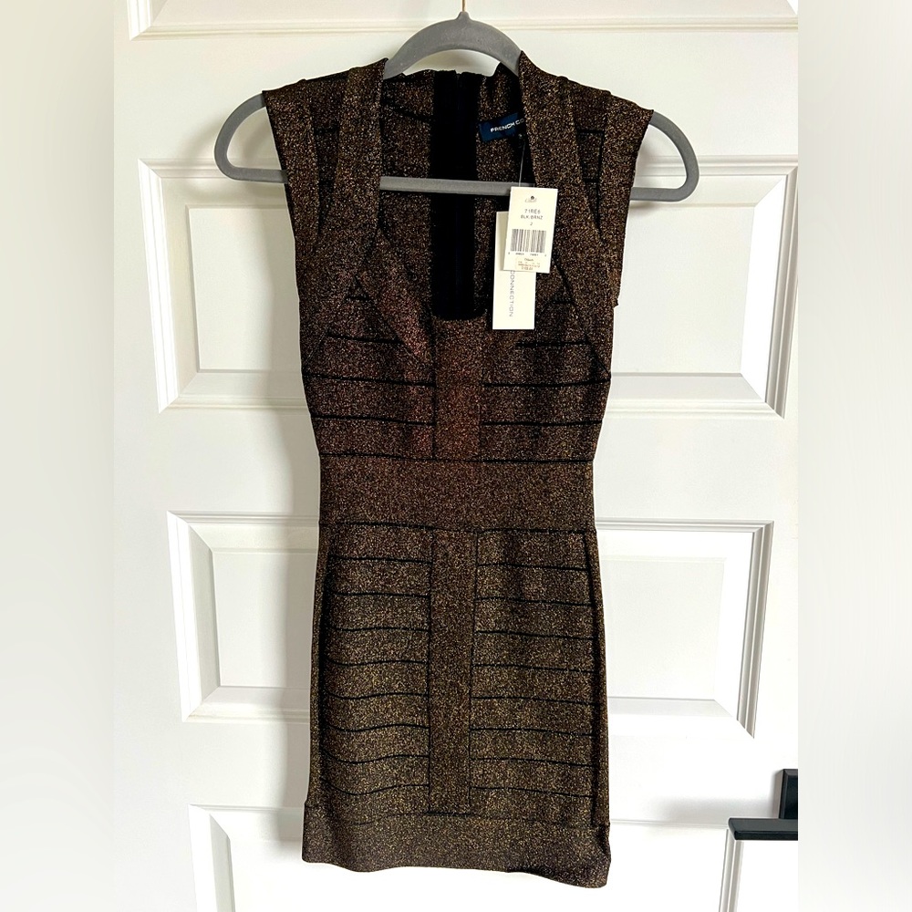 French Connection Dani Crepe Capped Sleeve Banda Dress - Size 2 NWT